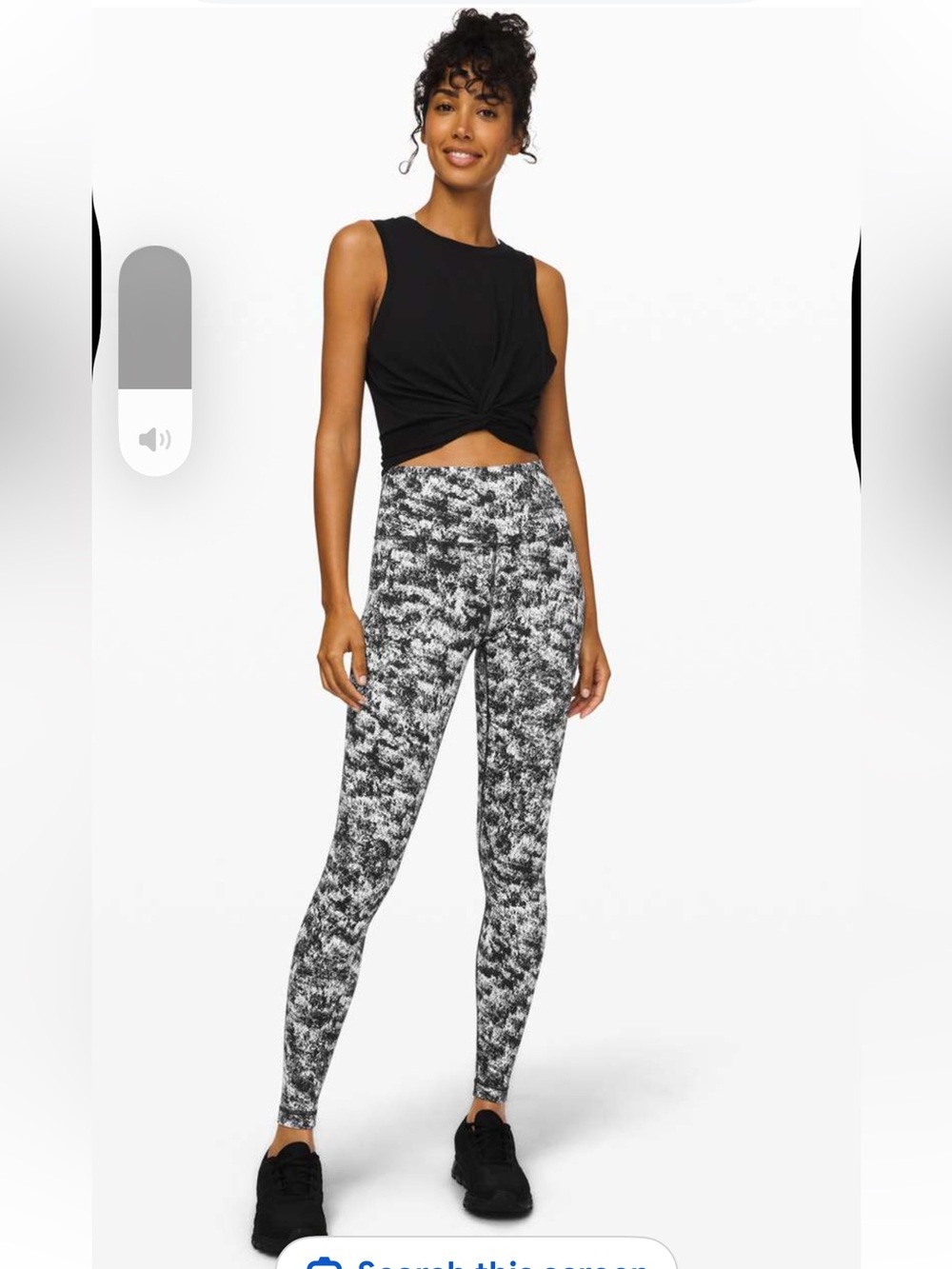 Lululemon Leggings Size‎ 2 Black White Print High Rise Yoga Pants